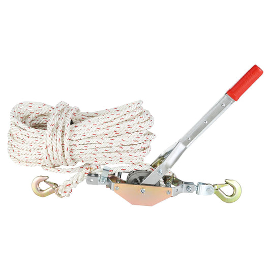 VEVOR Extractor de cuerda, capacidad de tracción de 3/4 toneladas (1.5 libras), con 100 pies de 1.5 cm de diámetro. Cuerda, 2 ganchos, cabrestante, herramienta de extracción de carraca resistente para