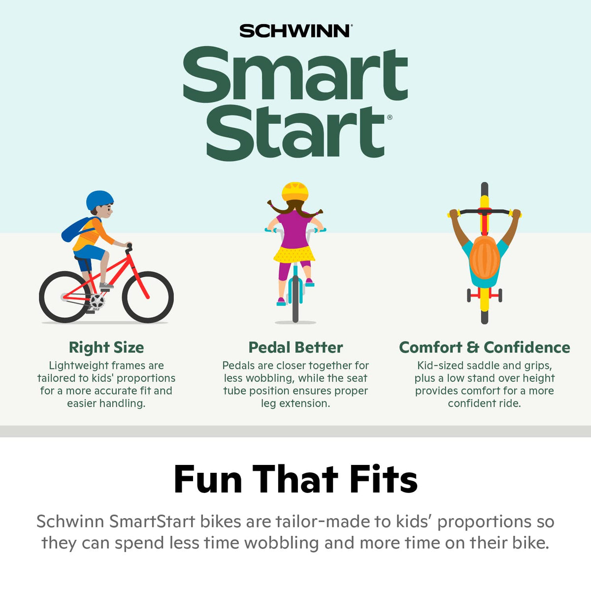 Schwinn Koen - Bicicleta para niño, con Cuadro SmartStart para Adaptarse a Las Proporciones de tu Hijo