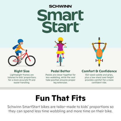 Schwinn Koen - Bicicleta para niño, con Cuadro SmartStart para Adaptarse a Las Proporciones de tu Hijo