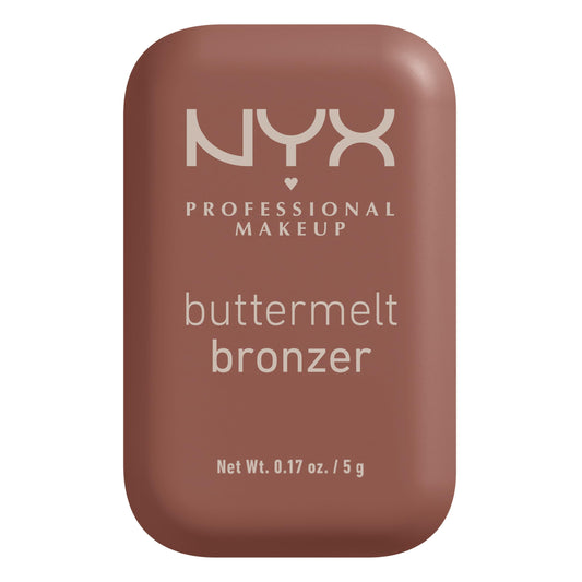 NYX Professional Makeup Buttermelt Bronzer, bronceador cremoso en polvo con alta pigmentación, fórmula vegana, acabado natural con duración hasta por 12H, 5g – Tono Butta Off (Café mocca)