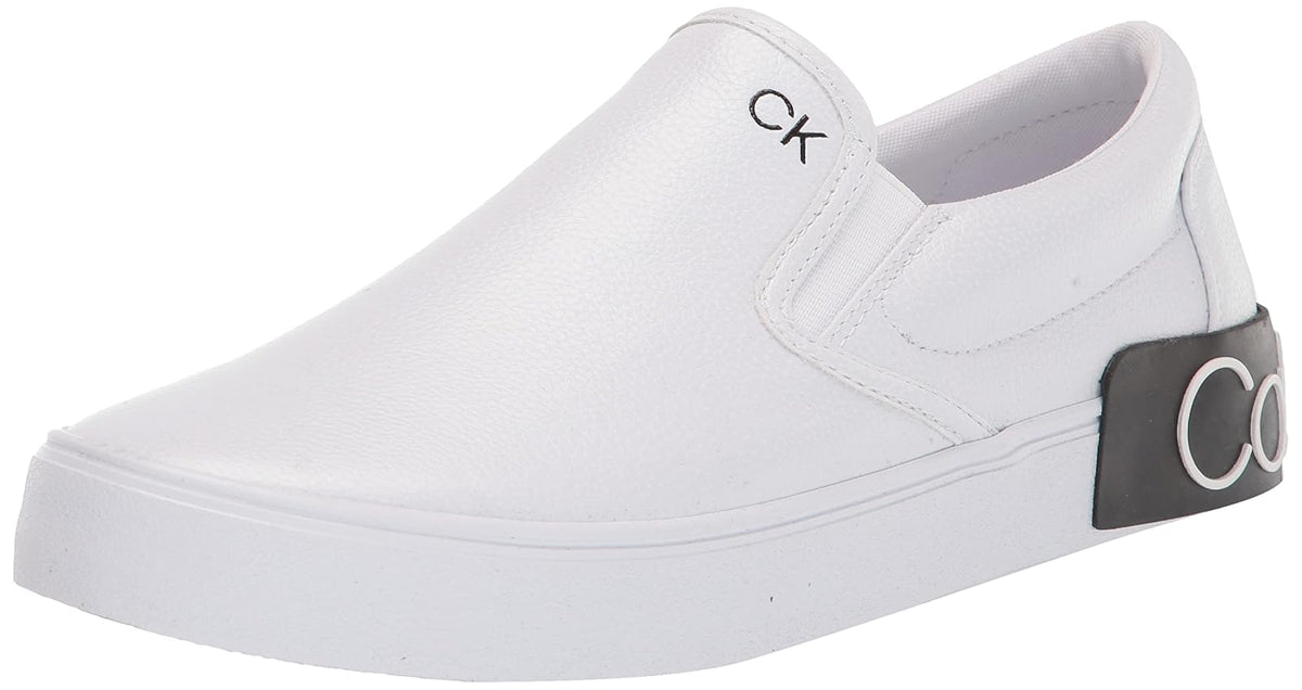 Calvin Klein Ryor Tenis sin Cordones para Hombre - 25.5 cm - White Tumbled Leather 143