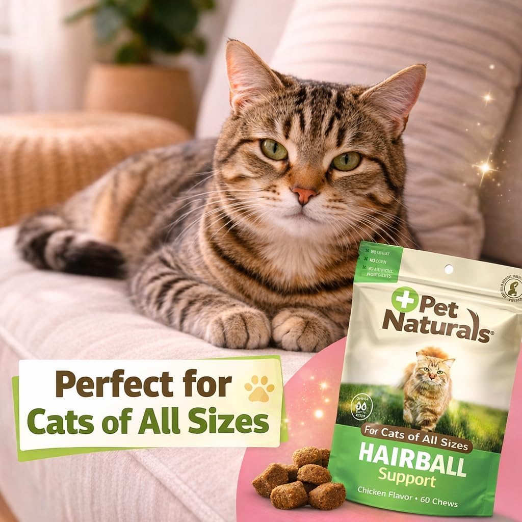 Suplemento Gatos Hairball Chew Control Bolas de Pelo y Salud Digestiva