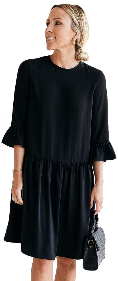 The Drop Vestido de Cintura Caída Para Mujer, Negro, por @jaceyduprie