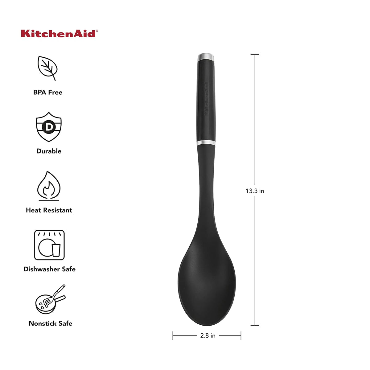 KitchenAid KE003OHOBA - Cuchara clásica para untar, talla única, color negro