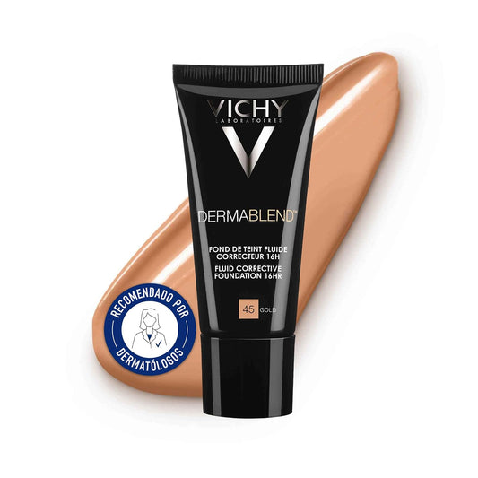 VICHY Base de Maquillaje Fluida Alta Cobertura FPS35 Vichy Dermablend T45 30ml