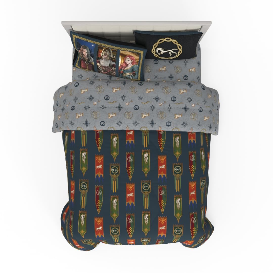Franco Care Bears x Universal Monsters Juego de Ropa de Cama Reversible, 7 Piezas - El Señor de los Anillos: la Guerra de los Rohirrim - 7 Piece Full Size