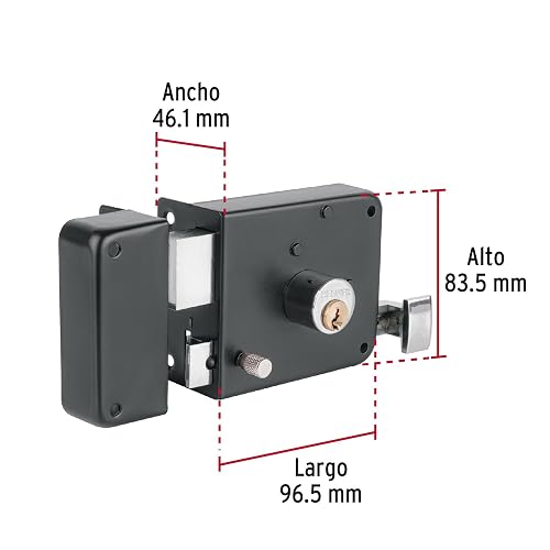 Hermex CS-756I, Cerradura Sobreponer Izq Instala-fácil Tradicional Color Negro