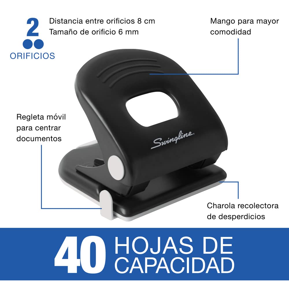Swingline Perforadora 2 Orificios 40 Hojas Metálica P6783
