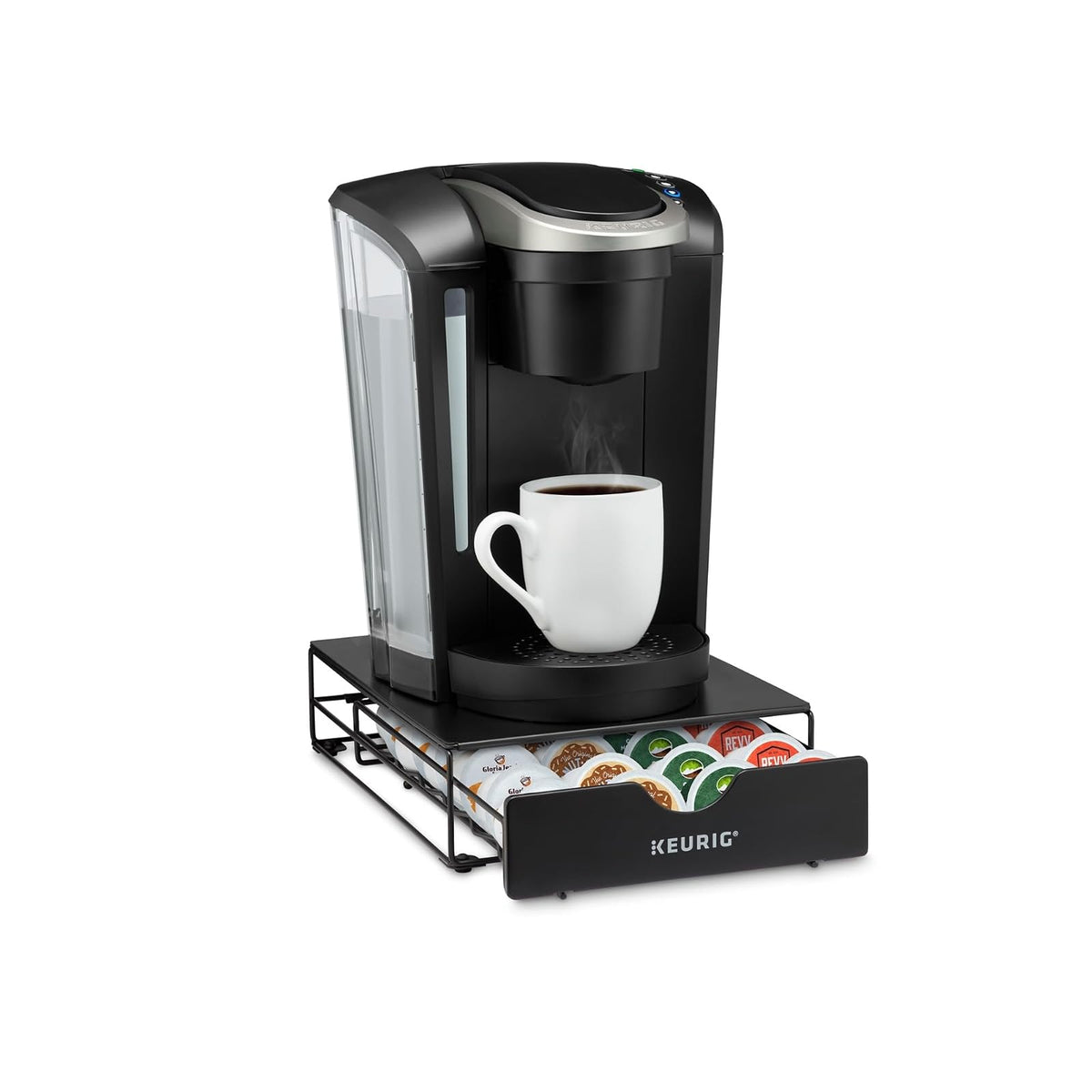 Keurig - Cajón de almacenamiento delgado no enrollable, almacenamiento en cápsulas de café, capacidad para hasta 24 cápsulas Keurig K-K-Cup, color negro, cajón de almacenamiento - 24 quilates, 9.25 x