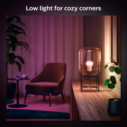 Philips Hue White & Color Ambiance 9.5W - Foco inteligente A19 compatible con Alexa