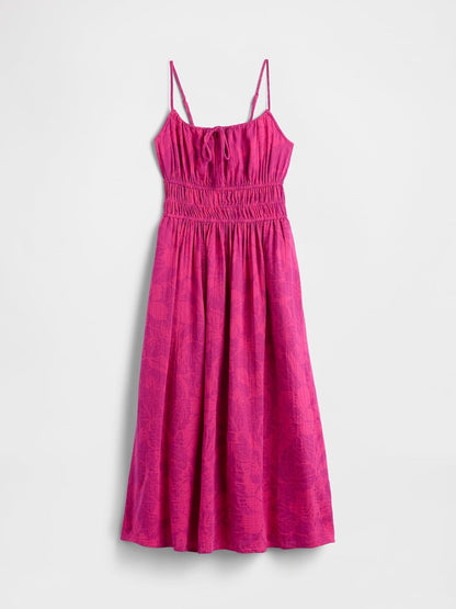 GAP - Vestido Largo Tela con Lazo Frontal para Mujer