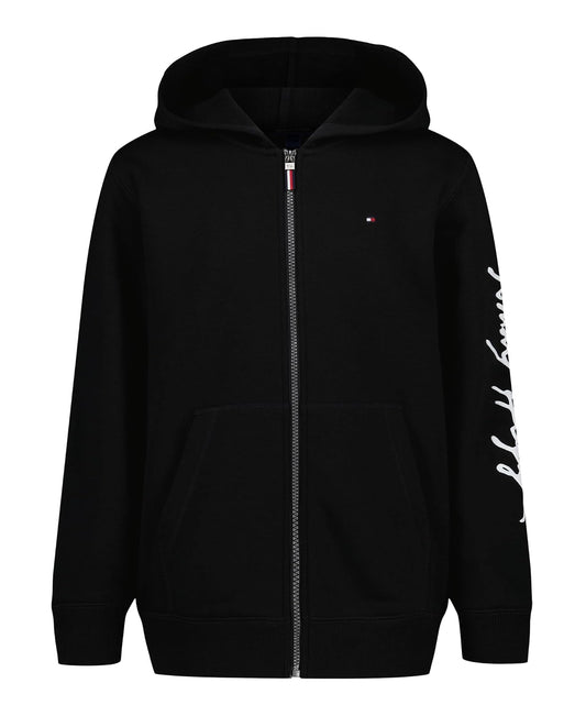 Tommy Hilfiger Long Sleeve Fleece Full Zip Hoodie with Front Pockets Sudadera con Capucha Niños