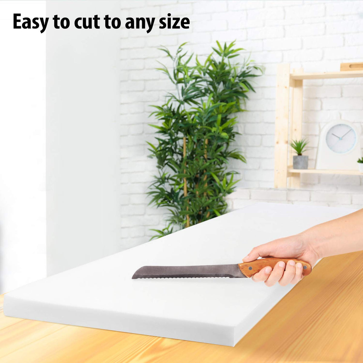 AK TRADING CO. Professional 2" Thick, 18" Wide X 72" Long Regular Density Upholstery Foam, White