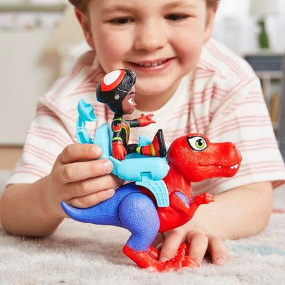 Marvel Spidey and His Amazing Friends, Dino-Webs, Spidey-Rex y Miles “Spin” Morales, Set de Figuras de acción Spider-Man a Escala de 10 cm, Juguetes Infantiles