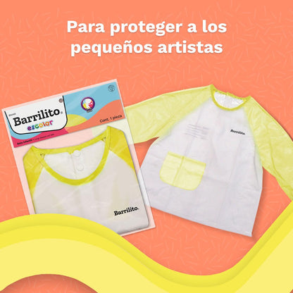 Barrilito BN40I Bata Infantil con Orillas Reforzadas para Uso Escolar
