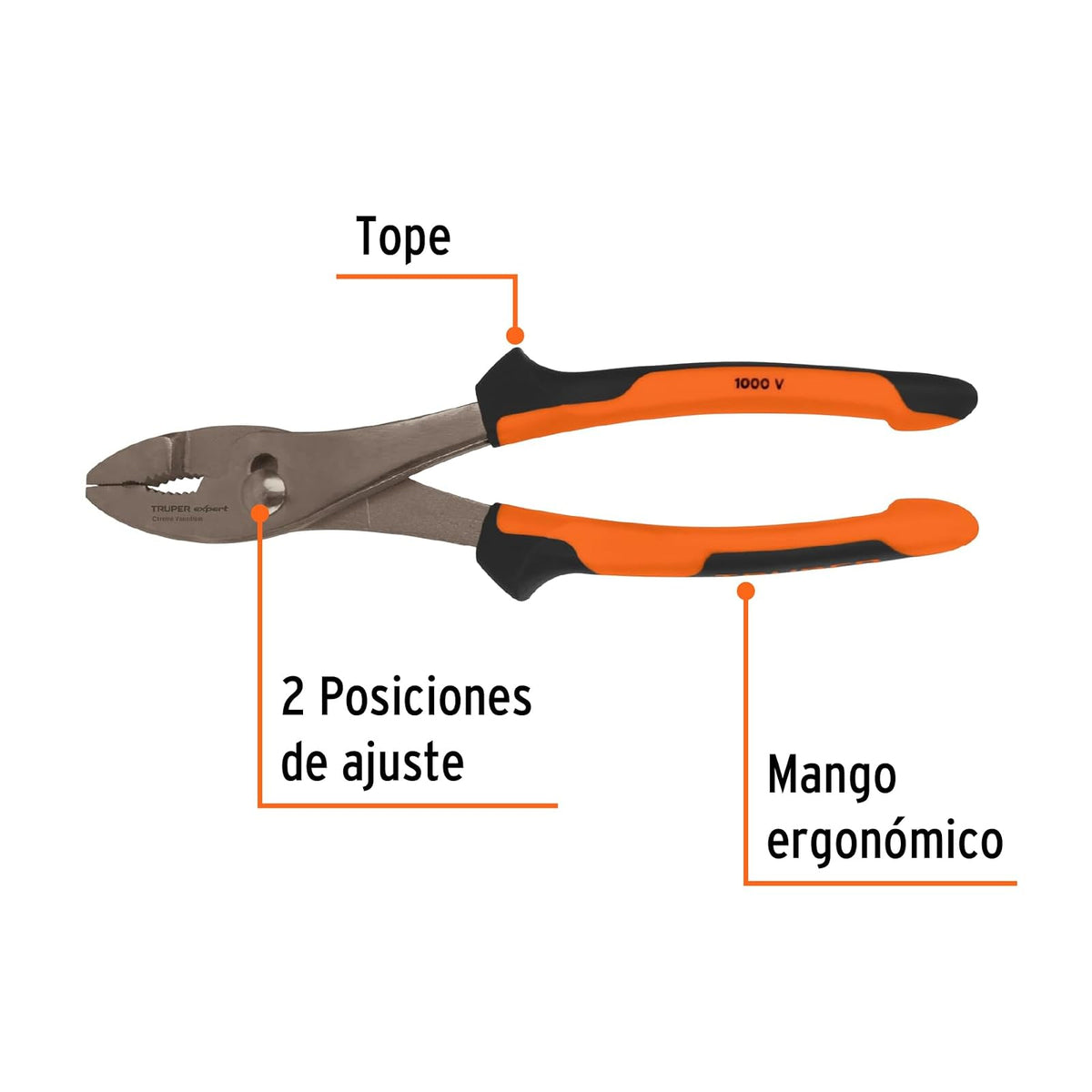 Truper Expert PCH-10X, Pinzas de chofer 10" mango