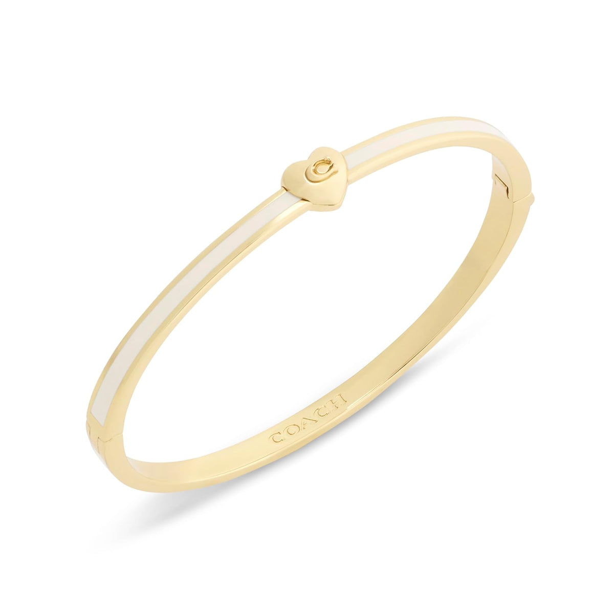 COACH Signature C - Pulsera de corazón esmaltado
