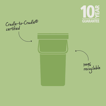 BRABANTIA | Bote de Basura Cubo Sort & Go | 12 Litros | Color Verde