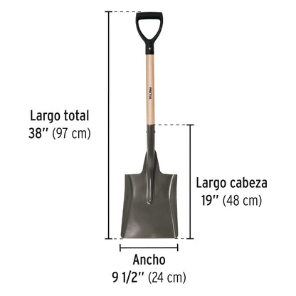 Pretul PCD-X, Pala cuadrada, puño "Y", 38", Pretul