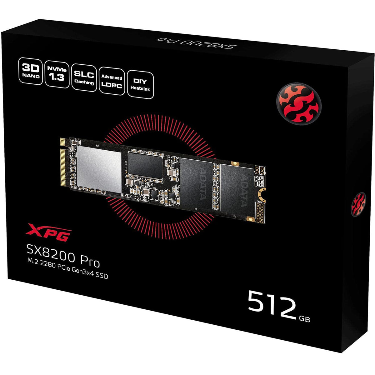 Unidad de Estado Solido XPG SX8200 Pro 512 GB SSD PCIe Gen3x4 M.2 2280 , 3500MB/s de lectura y 3000MB/s de escritura