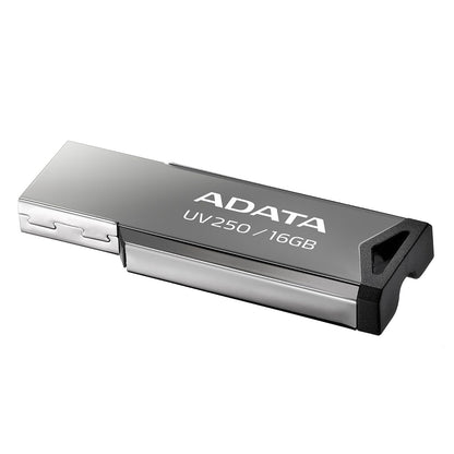 ADATA 16 GB Memoria Flash USB 2.0 Color Plata con Negro (Modelo UV250)