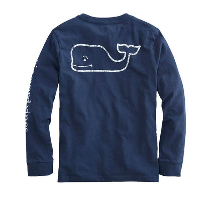 Vineyard Vines Playera de Manga Larga clásico con Bolsillo de Ballena CamisetaUnisex niño