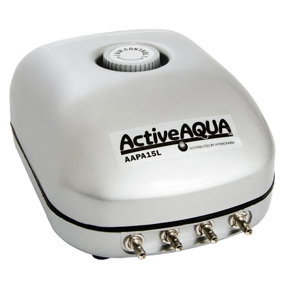 Active Aqua Bomba de Aire para Acuario, Silenciosa - 4 conectores - Bomba de aire Active Aqua
