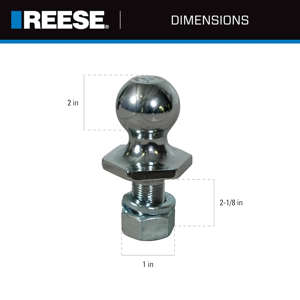 Reese Towpower 7008700 - Bola de Enganche de Acero Cromado (1-7/8 Pulgadas)