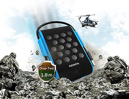 ADATA Disco Duro Externo HDD HD720, 2 TB, Resistente a golpes,agua y polvo, certificación grado militar, Color Azul