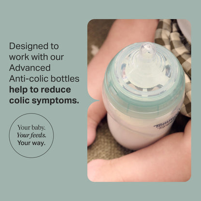 Tommee Tippee Tetinas Advanced Anticólicos, Flujo Medio, 3m+ | Paquete de 2, Tipo Pecho para Agarre Natural, Silicona Suave, Libre de BPA