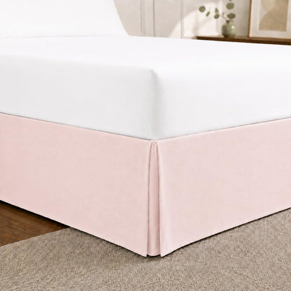 Cathay Home Falda de Cama Plisada de Microfibra - Individual - Blush