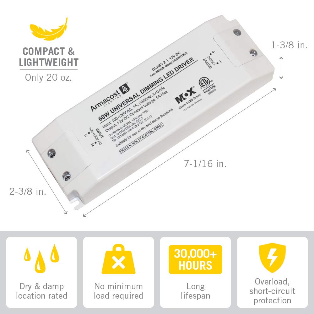 Armacost Lighting TRIAC 840600 - driver universal regulable de 12 V CC LED