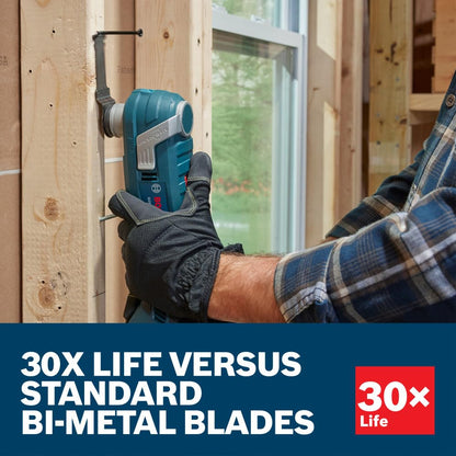 BOSCH OSL114C-3 Paquete de 3 cuchillas oscilantes Starlock de metal y más carburo para cortar barras de hierro, metal, madera con clavos, paneles de yeso y azulejos