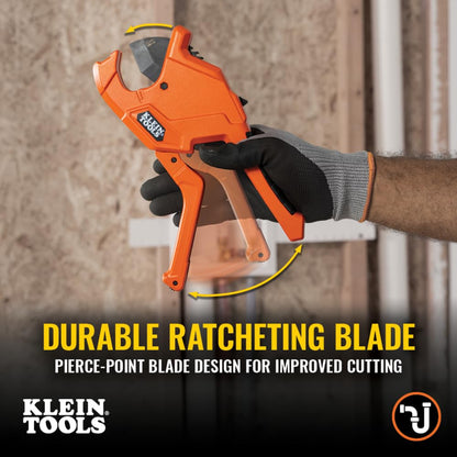 Klein Tools Cortador de Tubo de PVC con Carraca, 1-1/4 Pulgadas