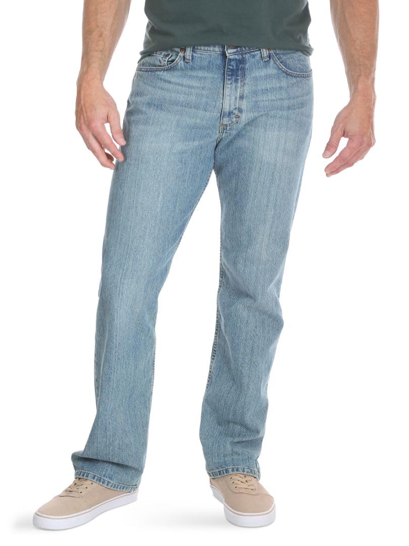 Wrangler Authentics Pantalón de Mezclilla Clásico 5 Bolsillos para Hombre - 36W x 29L - Azul (Estilo Gis azul)