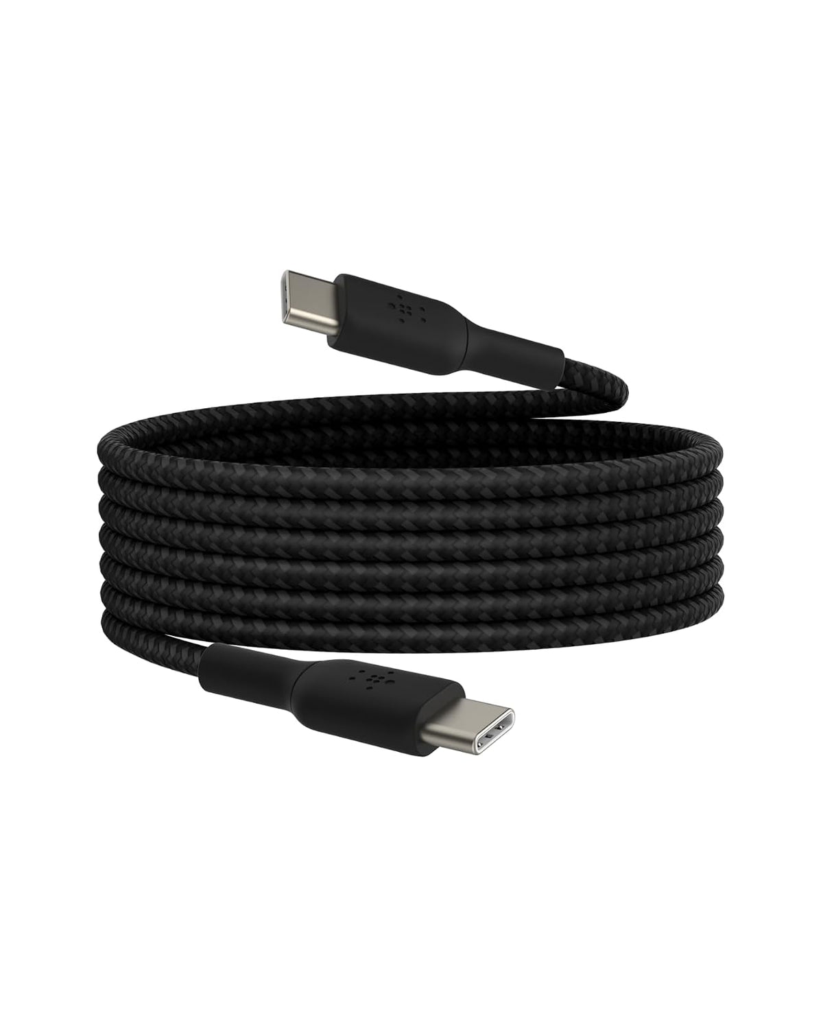 Belkin BoostCharge Cable trenzado USB-C a USB-C (2 M/6.5 pies) para iPhone 16, iPhone 16 Pro, iPhone 16 Pro Max, Galaxy S25, S24, Note, Pixel 9 y 8, iPad Pro, Nintendo Switch 2 y más, color negro
