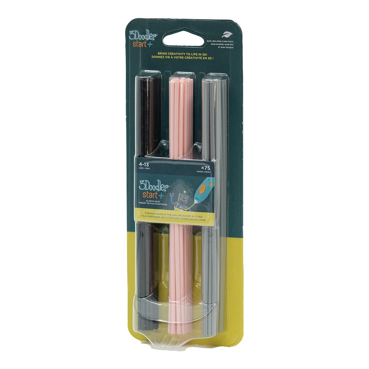 3Doodler Start 3D Printing Filament Refill Blister Pack (x75 Strands, Over 375 ft. of Extruded Plastic) - Color Pop