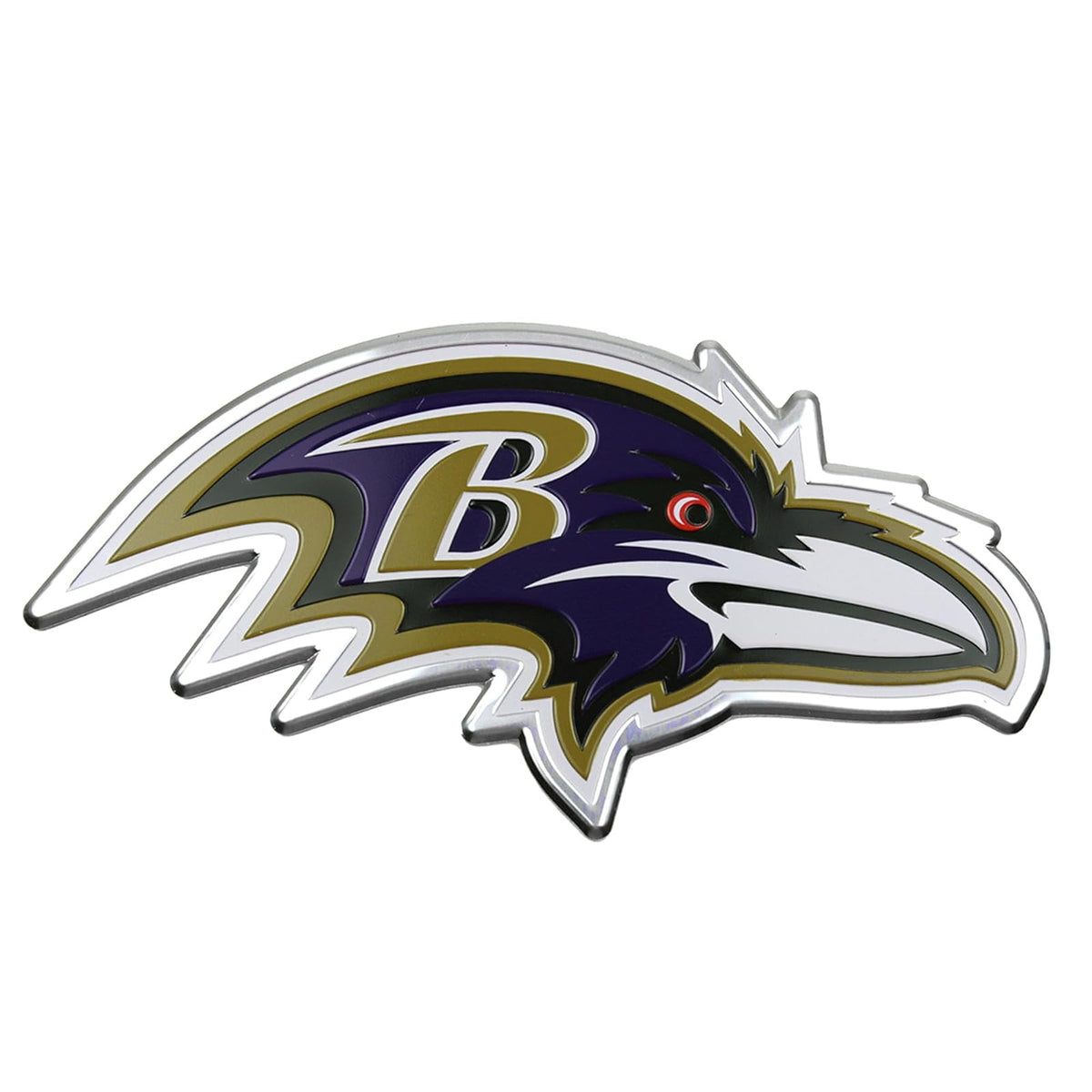 Team ProMark Emblema Cromado de Automóvil NFL, Troquelado - Baltimore Ravens