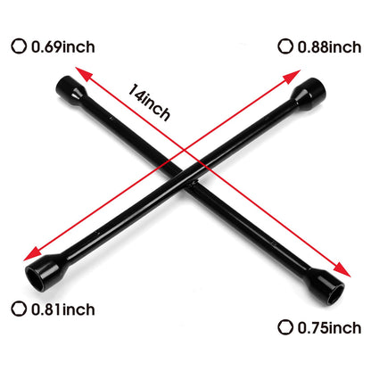 Torin TRX31101-14F - Llave universal de 4 vías de 4 vías de alta resistencia, color negro