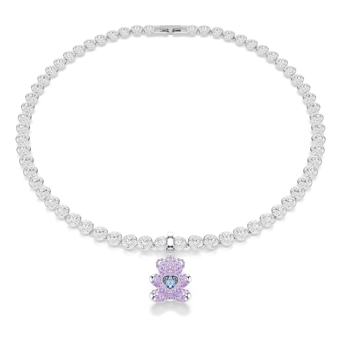 Abalorio de Swarovski Idyllia, mezcla de cortes, peluche, morado, baño de rodio