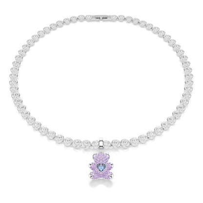 Abalorio de Swarovski Idyllia, mezcla de cortes, peluche, morado, baño de rodio