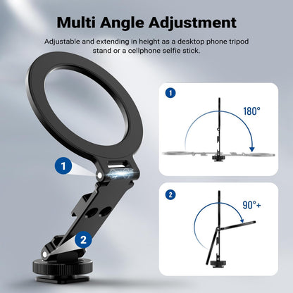 NEEWER Magnetic Tripod Phone Mount Cold Shoe Adapter,Alumnio Compacto Ligero Portátil Soporte Móvil Trípode Accesorio para Cámara, Compatible con MagSafe iPhone Samsung Android Grabación Vídeo, CA163