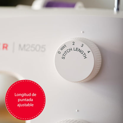 SINGER® M2505 Máquina de Coser Mecánica De 10 Puntadas Ideal Principiantes | Ideal para quienes inician costura, máquina con 10 puntadas integradas, adecuada reparaciones sencillas, ojal en 4 pasos