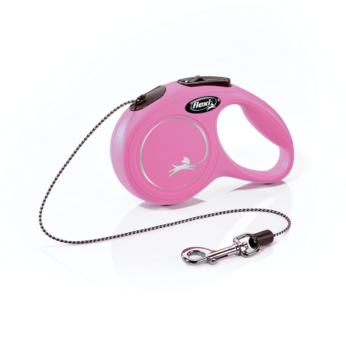 Flexi Correa retráctil clásica para Perro (Cuerda), para Perros de hasta 18 Libras, 10 pies, Extra pequeña, Rosa