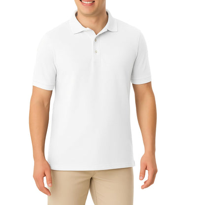 French Toast Playera Polo de Piqué de Manga Corta para Niño - 2T - Blanco