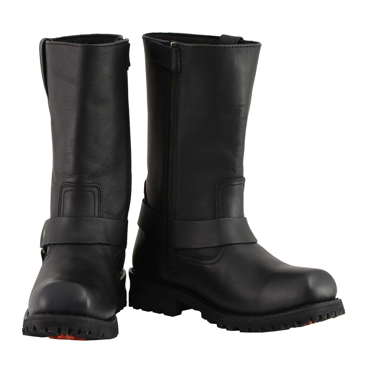 Milwaukee - Botas de motocicleta para hombre, Negro, 7.5 M US | Motocicleta de 11 pulgadas, piel de vacuno de alta calidad, lista para carretera
