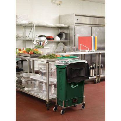Rubbermaid Commercial Products Slim Jim® – Contenedor de Basura de Alta Resistencia, Bote con Canales de Ventilación y Cinchos para Fácil Extracción de Bolsas, Capacidad de 61 L, Beige 1971259