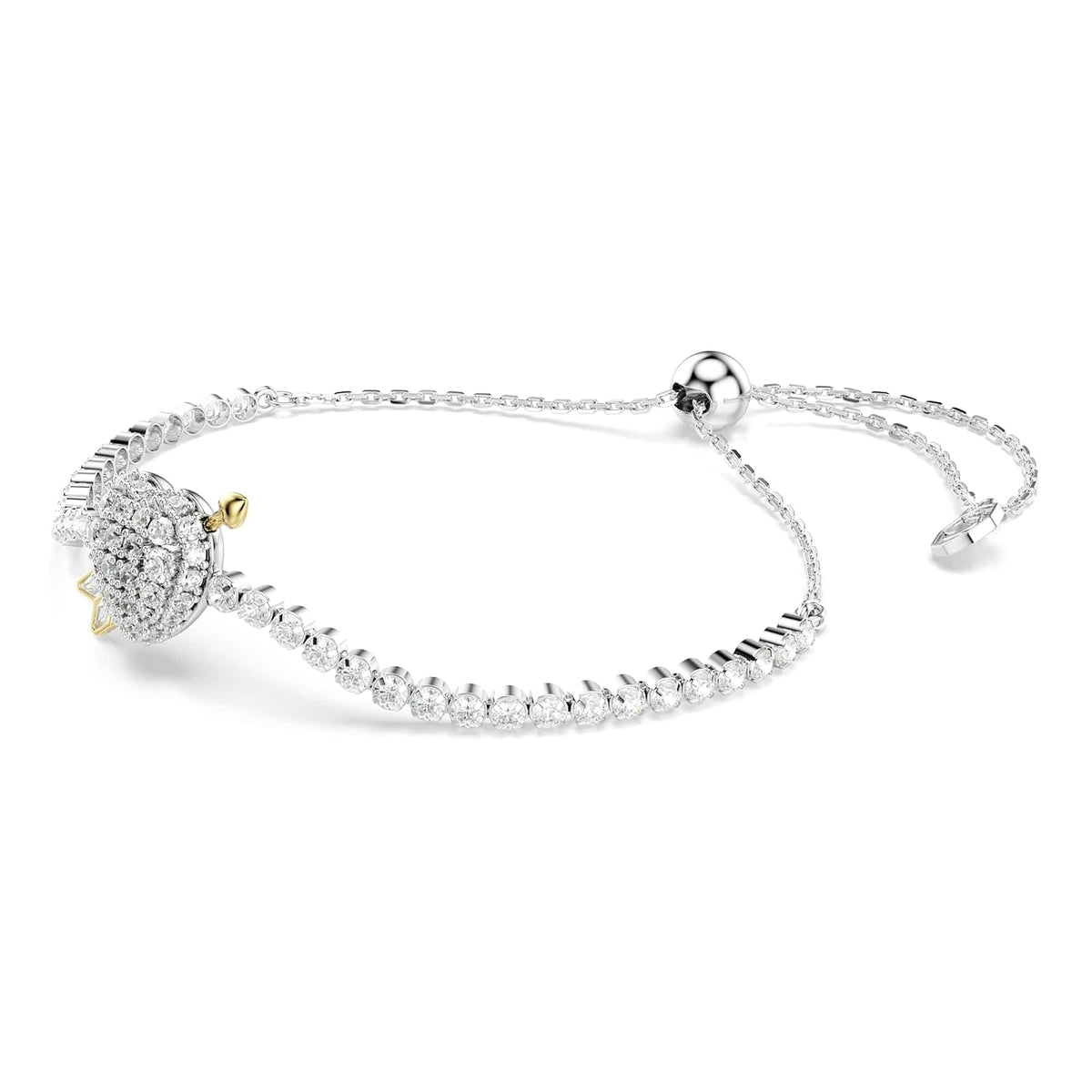 Pulsera Swarovski Idyllia, Corazón con flecha, Blanco, Baño de Rodio