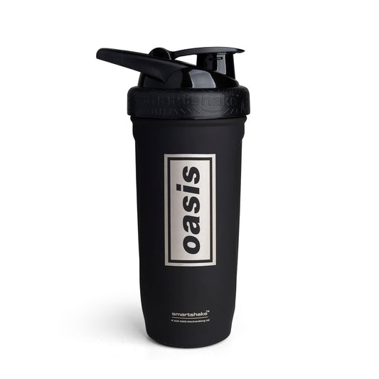 Smartshake Reforce Shaker Acero Inoxidable 900 ml – Edición Oasis Rock Band, Antiderrames, Ultraligero, Libre de BPA/DEHP, Mezcla Silenciosa y Duradera