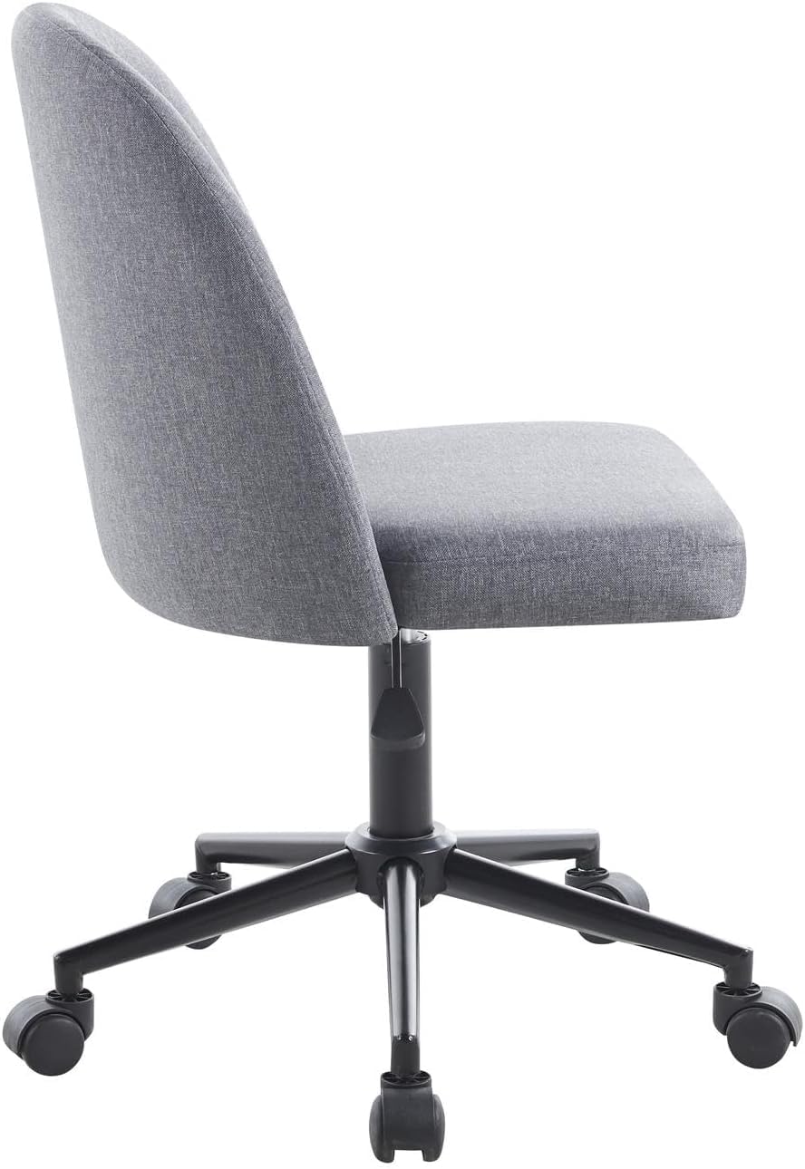 Silla de Oficina y Escritorio Ejecutiva, Ergonomica, con Tapizado de Tela Color Gris, con Ruedas